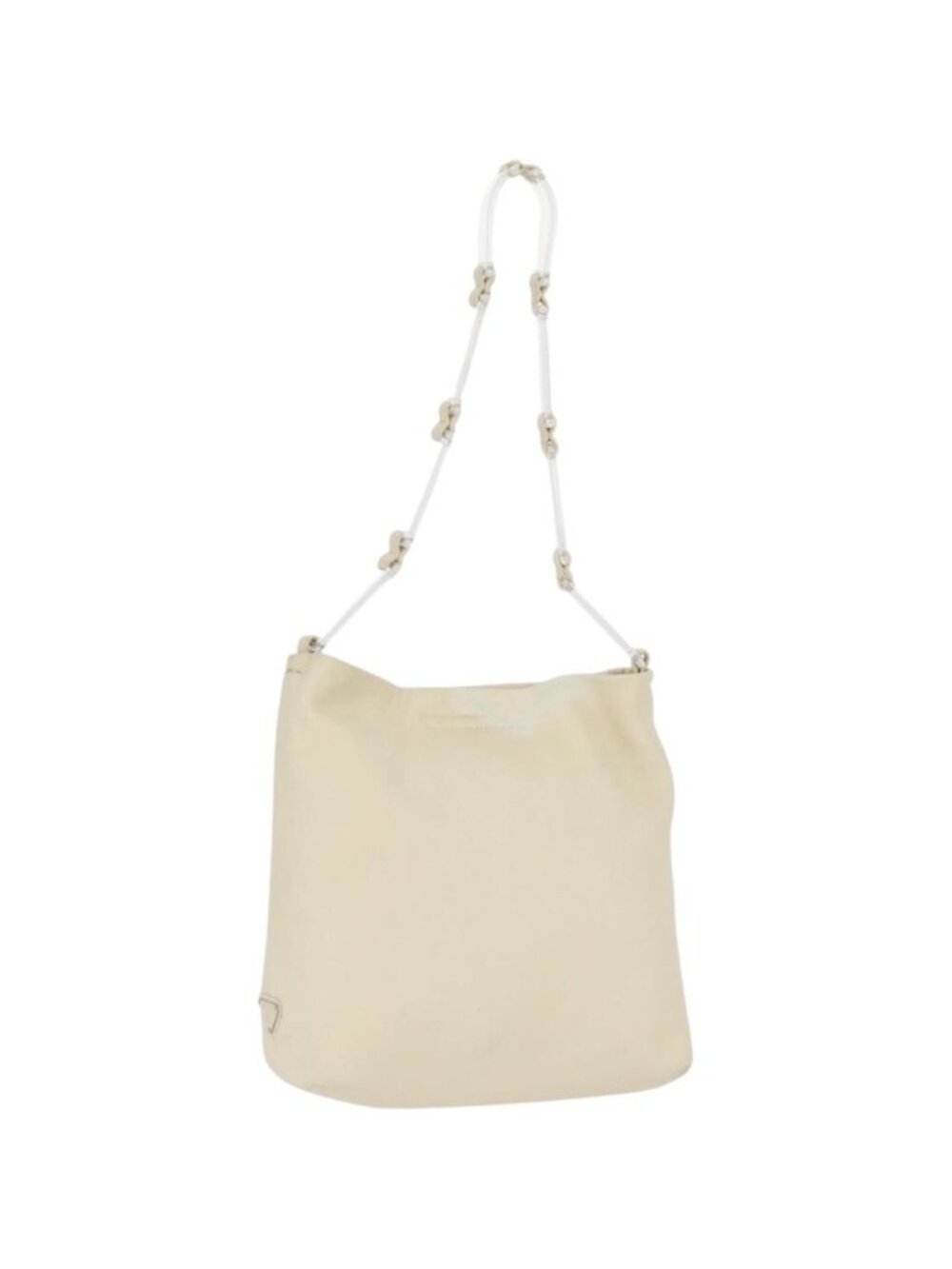 PRADA Shoulder Bag Leather plastic Ivory Clear